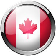 Canada Round Metal Glass Button