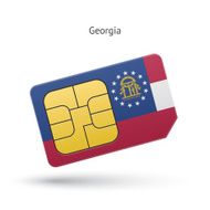 State of Georgia phone sim card with flag