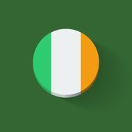 Round icon with flag of Ireland N2