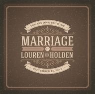 Wedding invitation card template vector vintage background N53