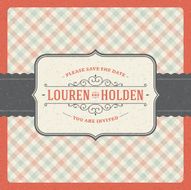 Wedding invitation card template vector vintage background N54