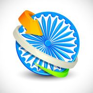 Tricolor Arrow around Ashoka Chakra