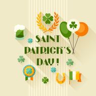 Saint Patrick&#039;s Day greeting card in flat design style N3
