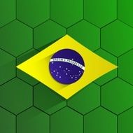 Abstract Brazil Football Team Flag