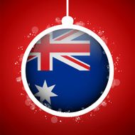 Merry Christmas Red Ball with Flag Australia