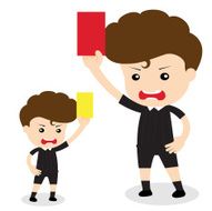 Football referee showing you the red card and yellow