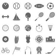 Sport icons on white background