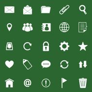 E-mail icons on green background