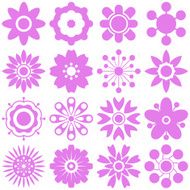set of stylized vector flowers