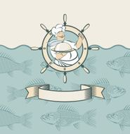 banner with sea cook