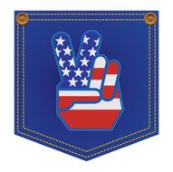 Peace Patch on Denim Pocket