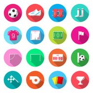 Soccer Colorful Icons Vector