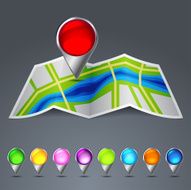 Icon vector map of the city
