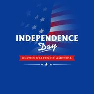 Text Independence Day on american flag waving background