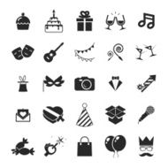 Modern trendy Isolated icons set Gift Party Birthday