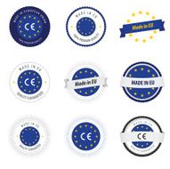 Made in European Union labels badges and stickers