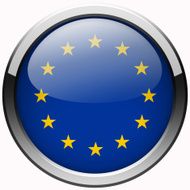 european union flag gel metal button