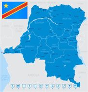 Detailed map of the Democratic Republic Congo