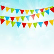 Color party flags on sunny background N10
