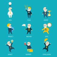 Business and Marketing Icons Set Plan Concept Steps Infographics on