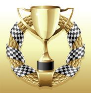 gold racing trophy