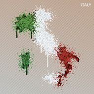 Italy Flag Color Paint Graffiti Map Grunge