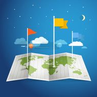 World map with different marks N3