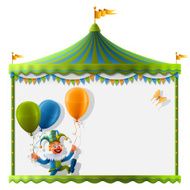 Circus Tent Sign with Happy Clown