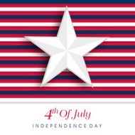 Shiny silver star on red blue and white stripes