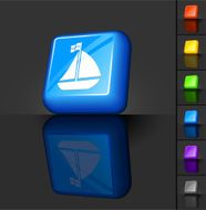 sail boat 3D button design