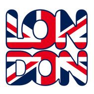 I love london Uk typographic symbol with flag Vector