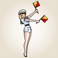 Classic Tattoo Styled Sailor Pin Up