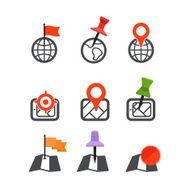 Abstract city map with symbols collection