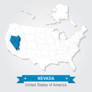 Nevada state USA administrative map