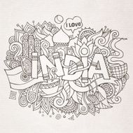 India country hand lettering and doodles elements