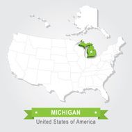 Michigan state USA administrative map N2