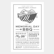 Vintage Memorial Day barbecue invitation N2