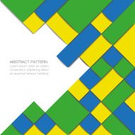 Abstract geometric background in Brazil flag colors N2