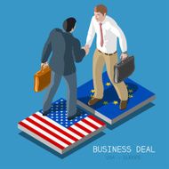 USA Europe Deal People Isometric