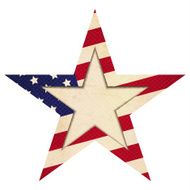 Grunge patriotic frame - Star Shape