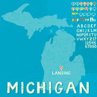 Map of Michigan with icons