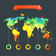 World map infographic template N3