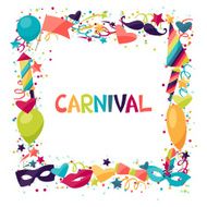 Celebration festive background with carnival icons and objects N4