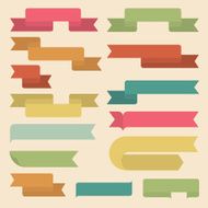 Set of retro ribbons flat design