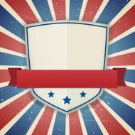 Vintage vector american independence shield poster N2