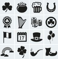 St Patrick&#039;s Day icons set Vector collection N2