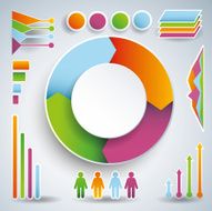set of bright infographic elements