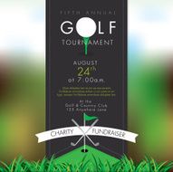 Sophisticated Golf tournament invitation design template on bokeh N2