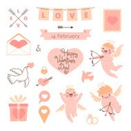 Valentines Day set of elements for design