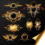 set of ornamental golden labels N2